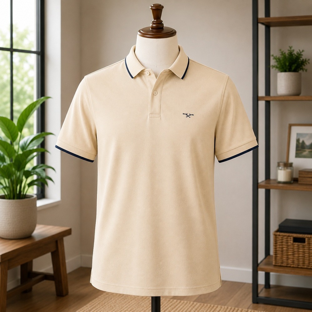 Nautica Golf Polo Shirt Mens Large Yellow Short Sleeve Cotton Collared 2555